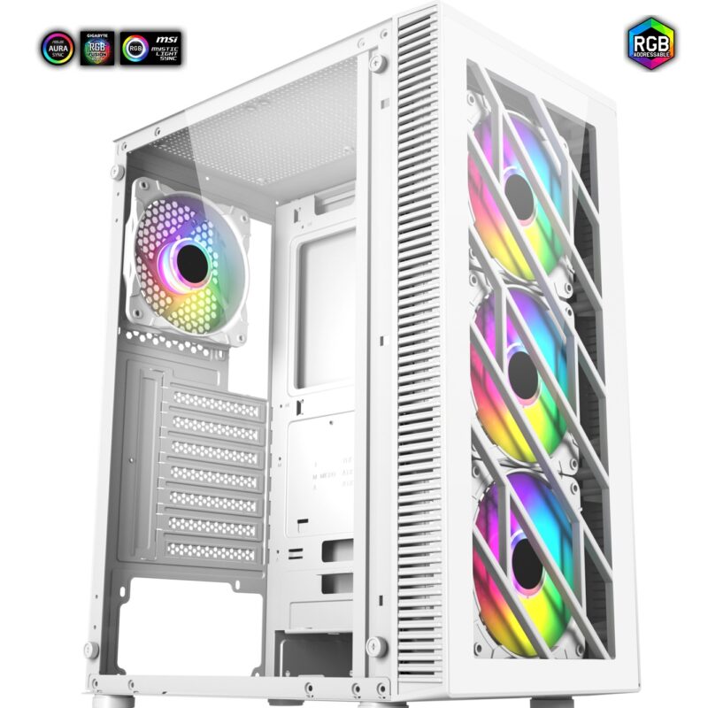 GALAX CASE CMT192A White (ATX ARGB Case)-Al jedayel gaming computer Dubai, provides gaming case