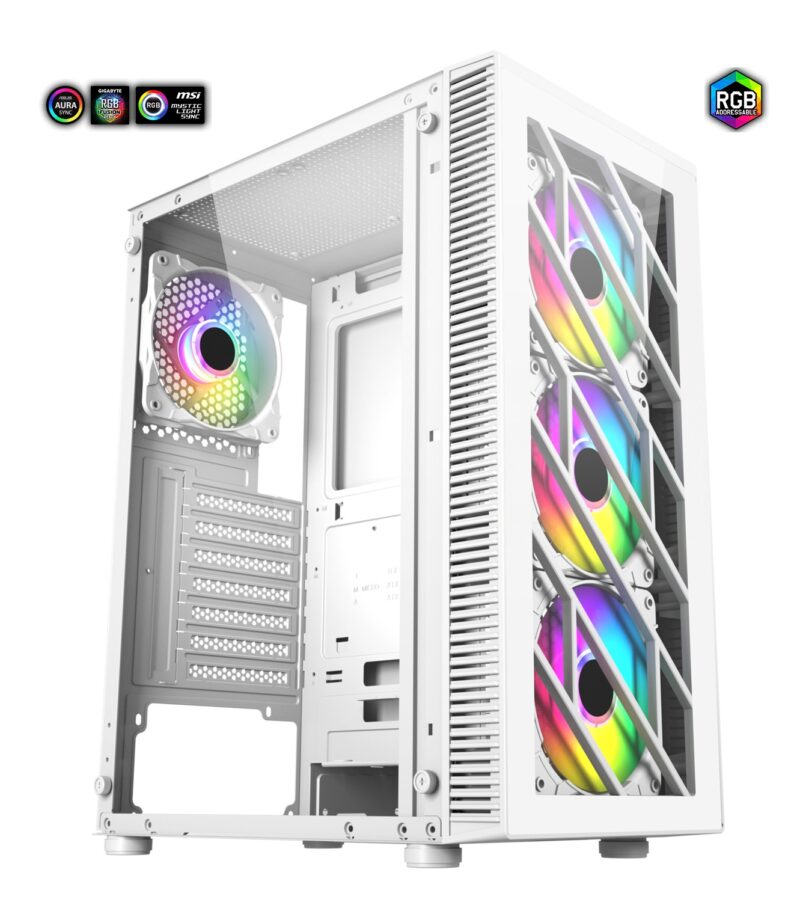 GALAX CASE CMT192A White (ATX ARGB Case)-Al jedayel gaming computer Dubai, provides gaming case