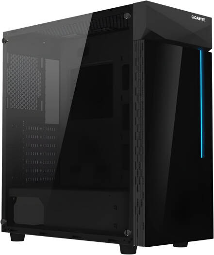 GIGABYTE CASE C200 GLASS GPU:370MM/BLK C200G ATX - Al jedayel gaming computer Dubai, provides gaming case