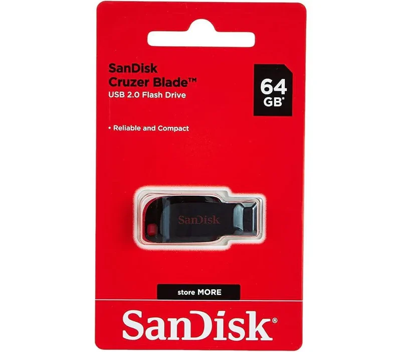 SanDisk 64GB Cruzer Blade USB 2.0 – Sleek and Portable Data Storage
