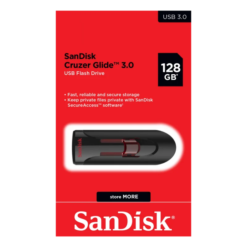 SanDisk Cruzer Glide 128GB USB 3.0 Flash Drive – High-Capacity, Secure, and Portable Storage