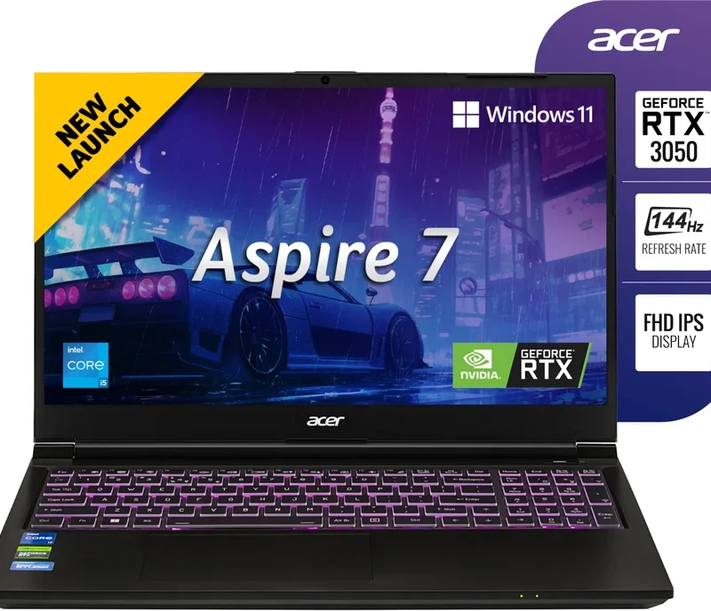 Acer Aspire 7 Gaming Laptop Intel Core i5-13420H | RTX 3050 6GB | 15.6" FHD Display | 16GB RAM | 512GB SSD | DOS