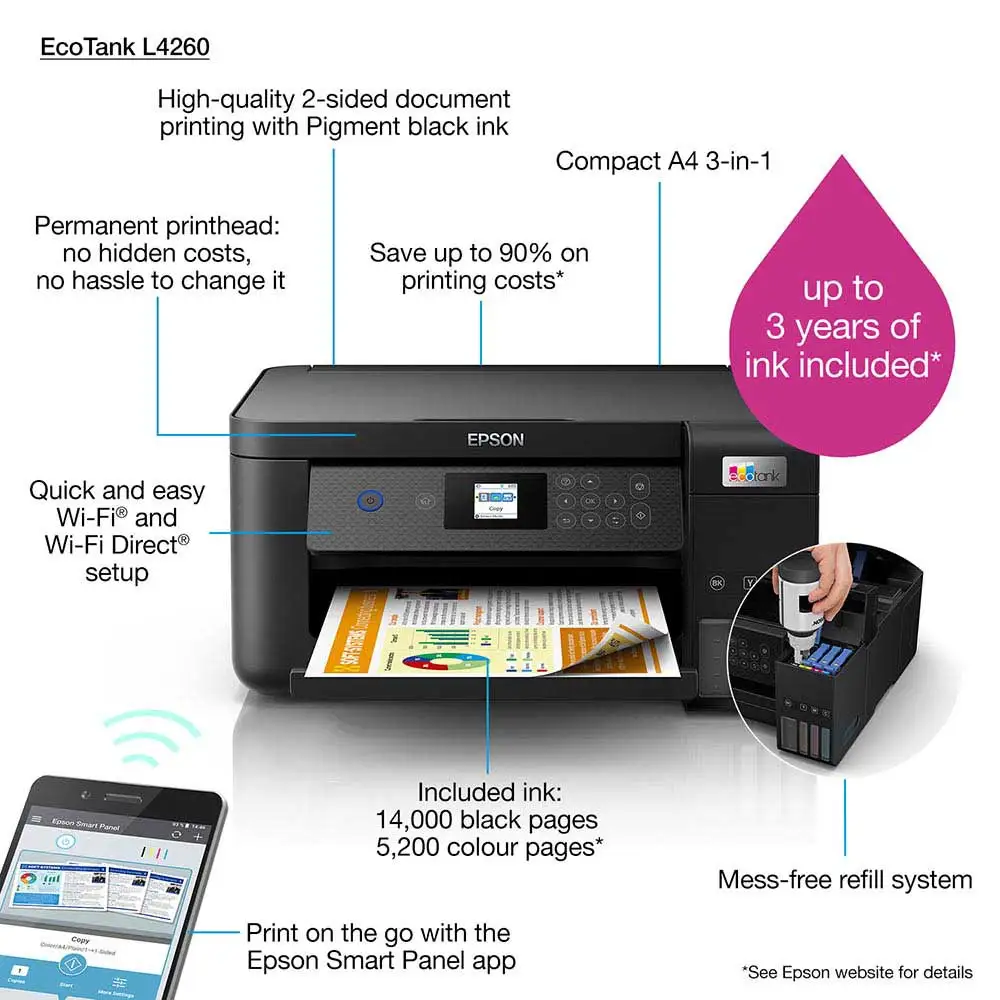 Epson EcoTank L4260 Wi-Fi Duplex All-in-One Ink Tank Printer - Image 4